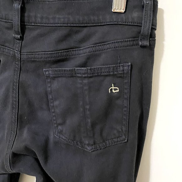 Rag & Bone Mid Rise Soft Twill Jeggings, Washed Black Size 27 - Picture 5 of 14